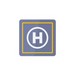 helipad icon, flat vector design