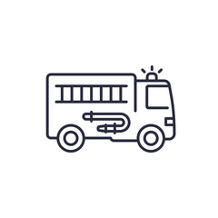 fire truck line icon on white