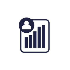 user metrics icon, pictogram on white