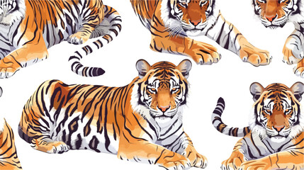 Tiger pattern on a white background vector illustrat