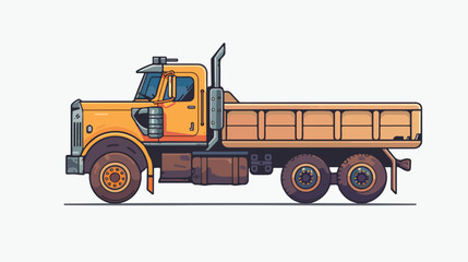 Truck icon isolated. Flat vector design.
