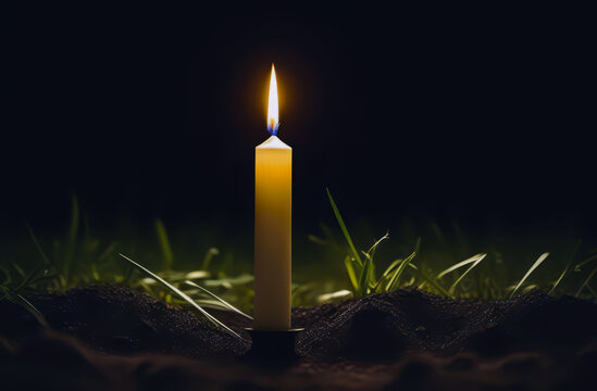 Mystic Field: A candle illuminating the Night Space. 