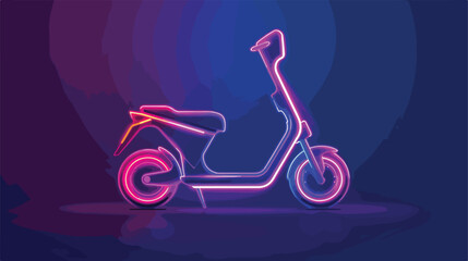 Fototapeta na wymiar Vector simple icon with electric scooter