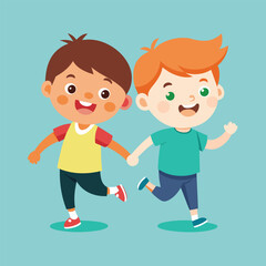 cute little boys vector illustration and artwork