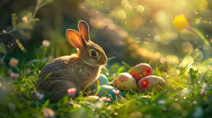 Fototapeta na wymiar Easter Eggs Background