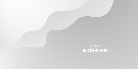Minimalist white and gray wave modern abstract background for template design. Vector illustration	