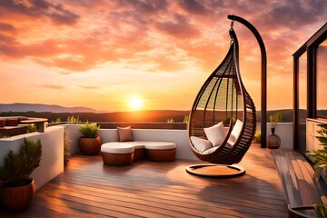 sunset on the terrace