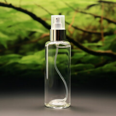 cosmetic bottle, natural background сreated with Generative Ai
