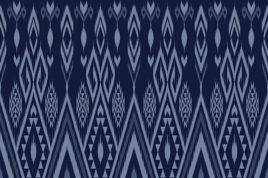 Oriental Ethnic Traditional Ikat Seamless Pattern.  Vector Illustration design for carpet, clothing, wrapping, batik, fabric, wallpaper and background.   