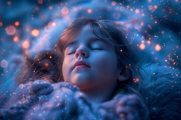 Sleeping and dreaming girl.