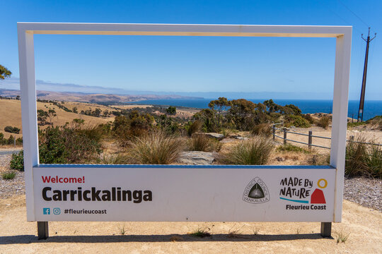 Carrickalinga, SA AUSTRALIA - 22 NOV 2023: View from the Carrickalinga Lookout on the Fleurieu Coast, South Australia