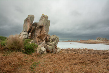 Joli paysage de mer à Plougrescant en Bretagne-France