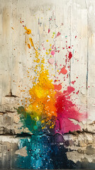 Playground for creativity: Energetic abstract art splashes across a wall