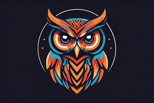 colorful flat vector owl logo design