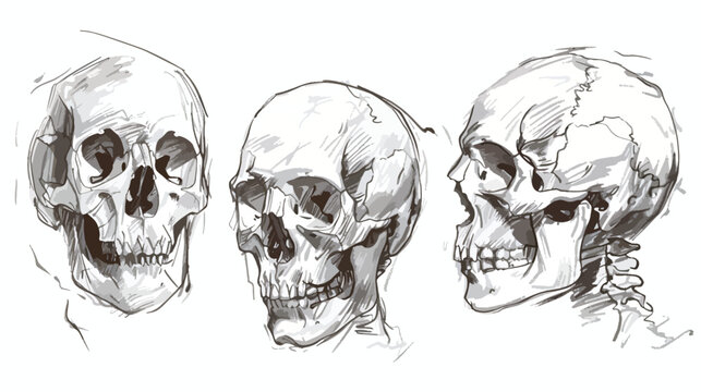 Skull sketch. Illostration vector