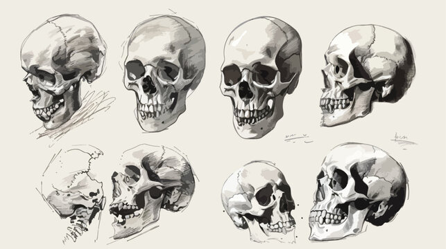 Skull sketch. Illostration vector