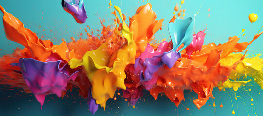 colorful watercolor ink splashes, paint 114
