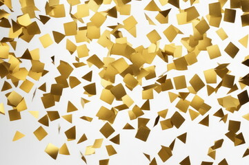Golden Confetti Celebration on Light Background