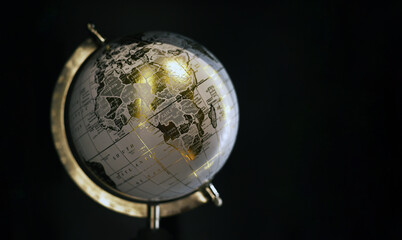Beautiful globe on black background