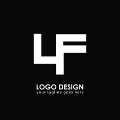 LF UF Logo Design, Creative Minimal Letter UF LF Monogram
