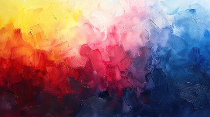 Fototapeta premium Witness the magic of multi-colored paintbrushes at work on a vibrant watercolor painting