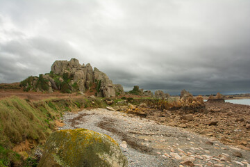 Joli paysage de mer à Plougrescant en Bretagne-France