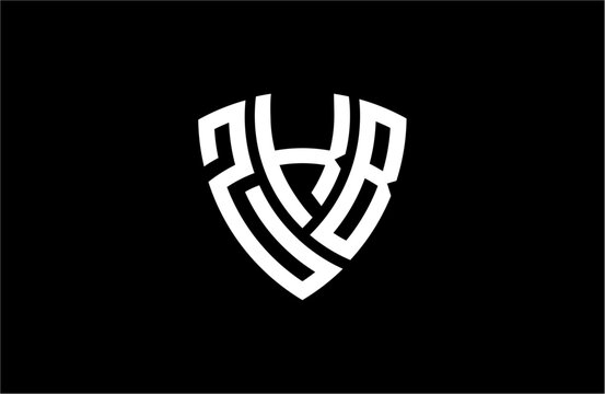 ZKB creative letter shield logo design vector icon illustration