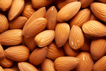 Texture of almond nuts top view close up
