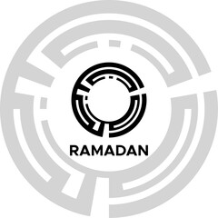 Ramadan Karim Kufic Arabic Logo Design In Circle Shape In Creative Way