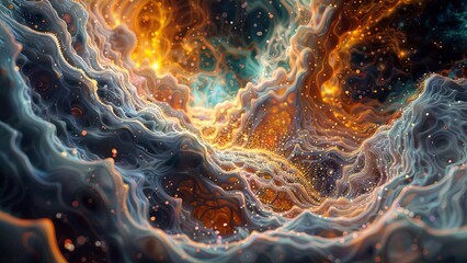 Nebula Dreamscape: Breathtaking digital artwork of a nebula with swirling colors and intricate details.