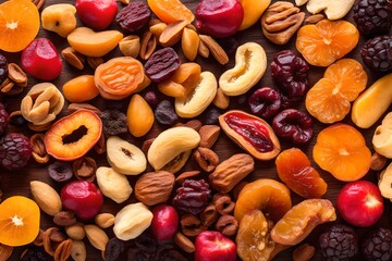 close up of nuts and dried fruits