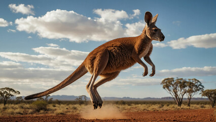  Cute Kangaroo Mid Jump
