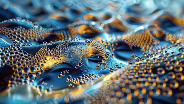Mandelbulb Water Droplet: Ultra-detailed close-up of a water droplet with a mandelbulb fractal inside.