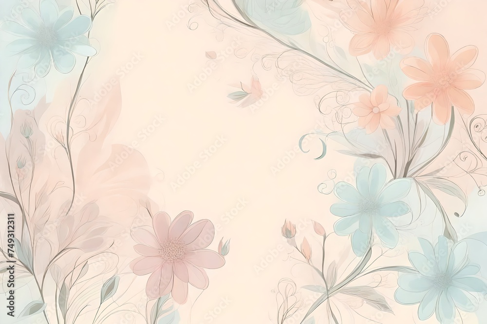 Poster soft background with flowers