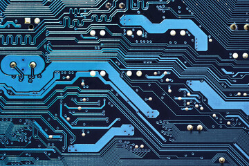An electronic circuit board pattern with ICs and chipsets arranged in a beautiful order. Electronics illustrations