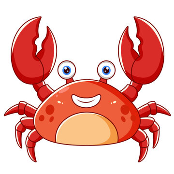 Cute red crab, digital art illustration