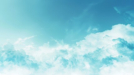 Blue sky clouds gradient light white background bright beauty The sky is clear. In the quiet sunlight.