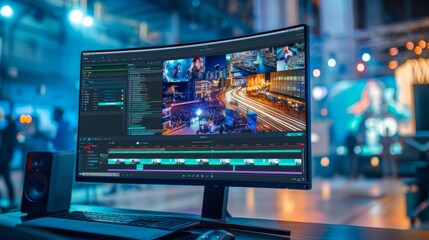 Screen with video editing program