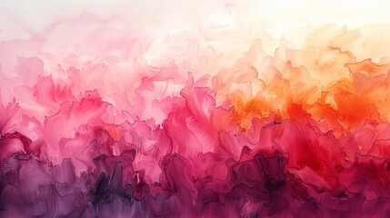 Light pink and coral color abstract art background. Watercolor painting on canvas with gradient. Fragment of artwork on paper with pattern. Texture backdrop.