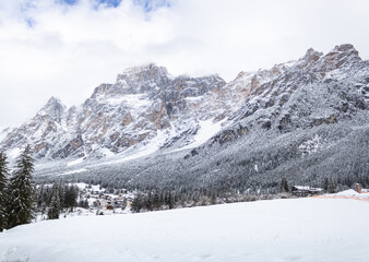 snow covered mountains
