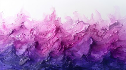 An abstract acrylic painting using rorschach inkblots on a white paper background in pink purple colors