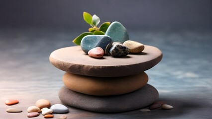 spa stones and leaves, ai generated