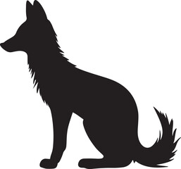 Fox Silhouette Vector Illustration White Background