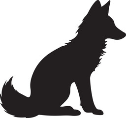 Fox Silhouette Vector Illustration White Background
