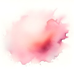 The image beautifully captures a soft pink watercolor stain, showcasing the fluidity and subtlety of watercolor art on high-quality paper. The delicate gradient where the color fades into the white