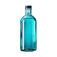 A green colored bottle,isolated on transparent background, cutout(png) - Generative AI