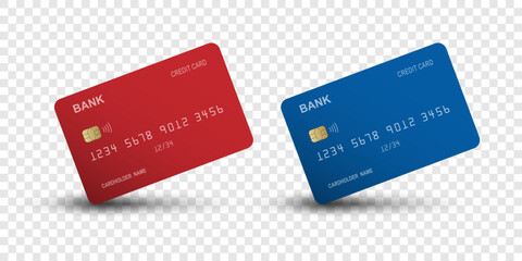 Realistic Detailed 3d style different credit debit cards mockups