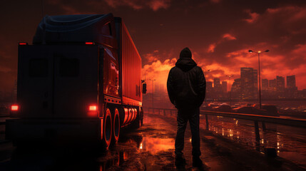 Romantic Sunsets: Silhouettes of Love and Family on the Beach at Sunset with Boy, Woman, Child, People and Sea under the Sunlit Sky in the Dark, generative AI