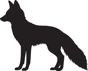 Fox Silhouette Vector Illustration White Background