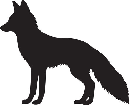 recommend clip art: Fox Silhouette Vector Illustration White Background